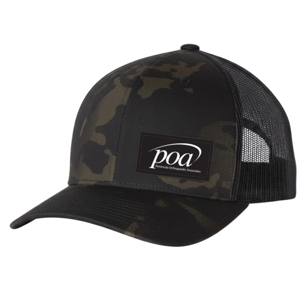 POA Patch Retro Trucker Cap in Multicam Black