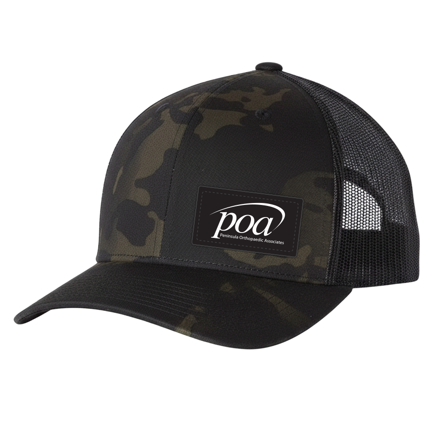 POA Patch Retro Trucker Cap in Multicam Black - Image 1