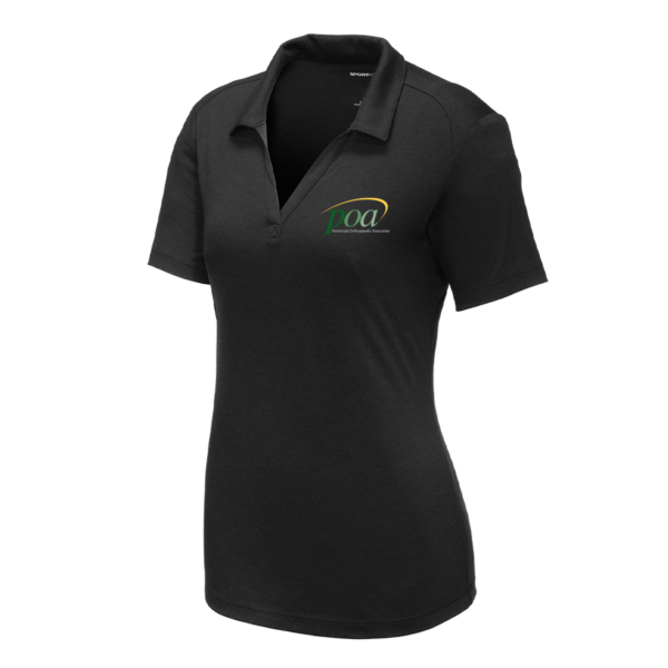 Sport-Tek Women's PosiCharge Tri-Blend Wicking Polo in Black Triad