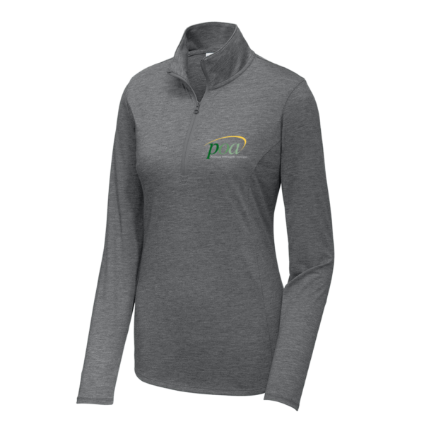 Sport-Tek Women's PosiCharge Tri-Blend Wicking 1/4-Zip in Dark Grey Heather