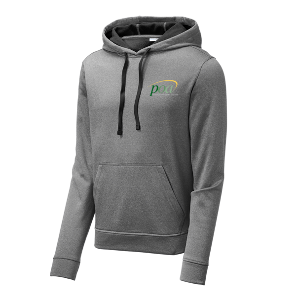Sport-Tek PosiCharge Sport-Wick Heather Fleece Hooded Pullover in Black Heather