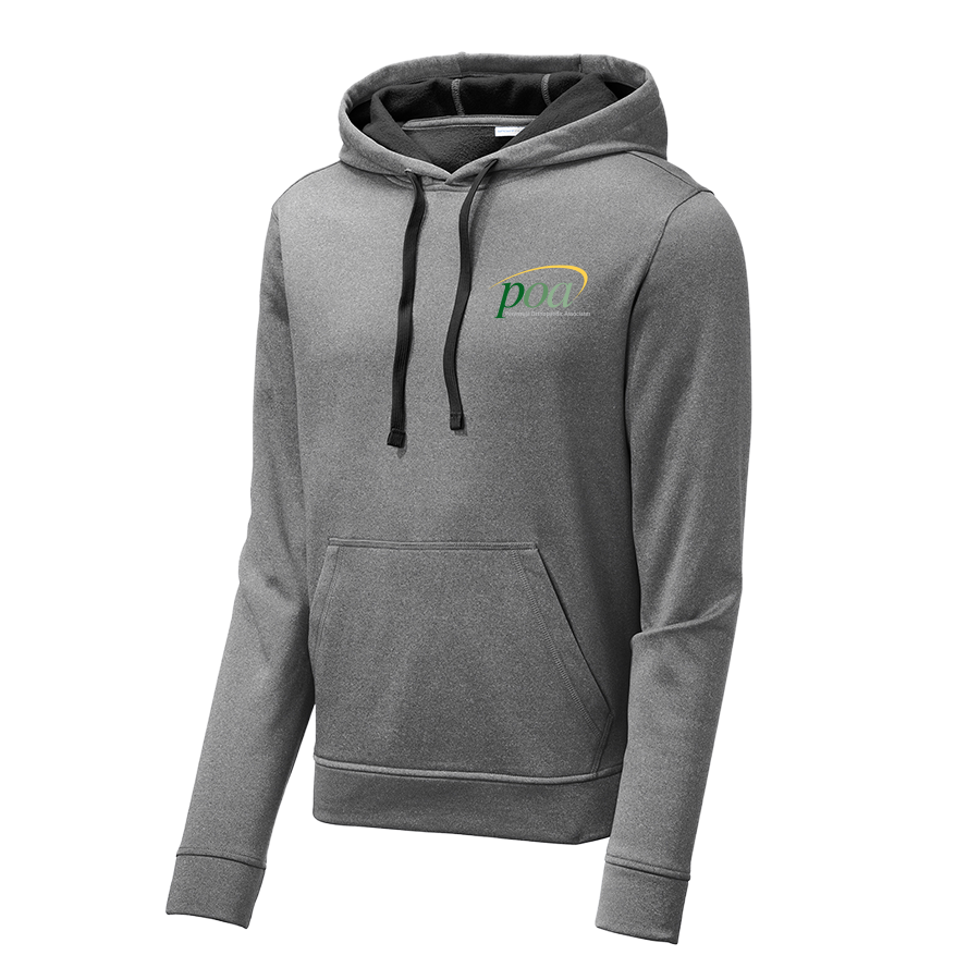 Sport-Tek PosiCharge Sport-Wick Heather Fleece Hooded Pullover in Black Heather - Image 1