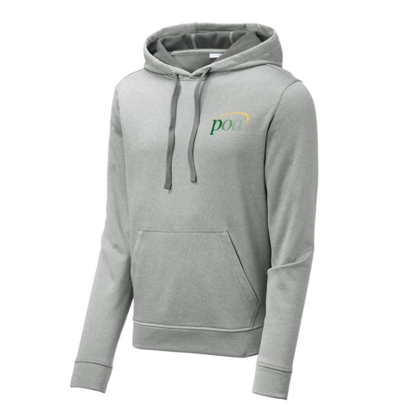 Sport-Tek PosiCharge Sport-Wick Heather Fleece Hooded Pullover in Dark Silver
