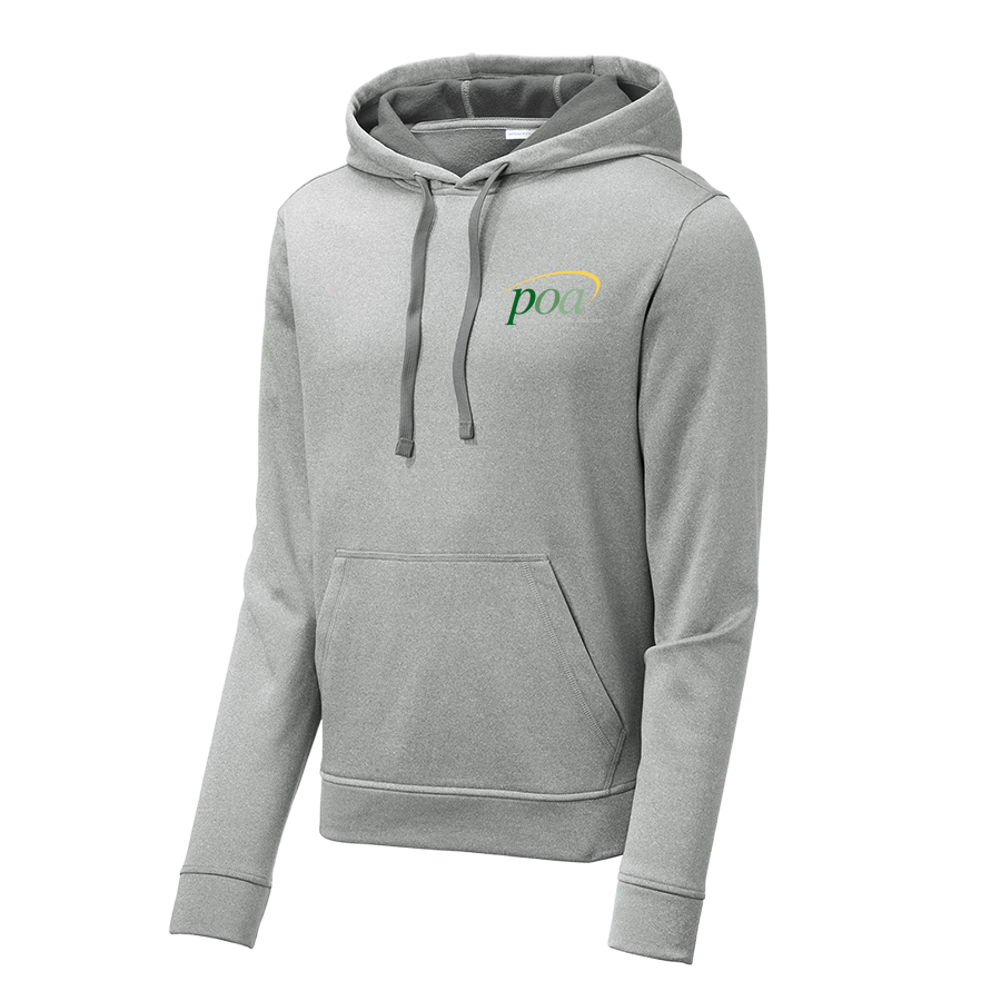 Sport-Tek PosiCharge Sport-Wick Heather Fleece Hooded Pullover in Dark Silver - Image 1