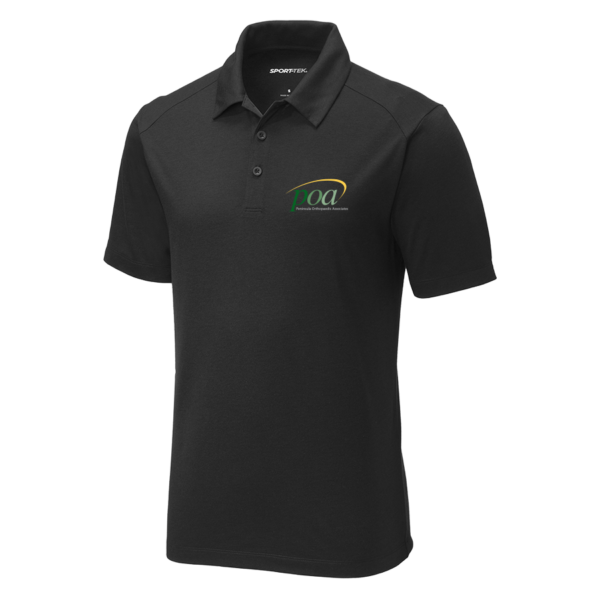 Sport-Tek PosiCharge Tri-Blend Wicking Polo in Black Triad Solid