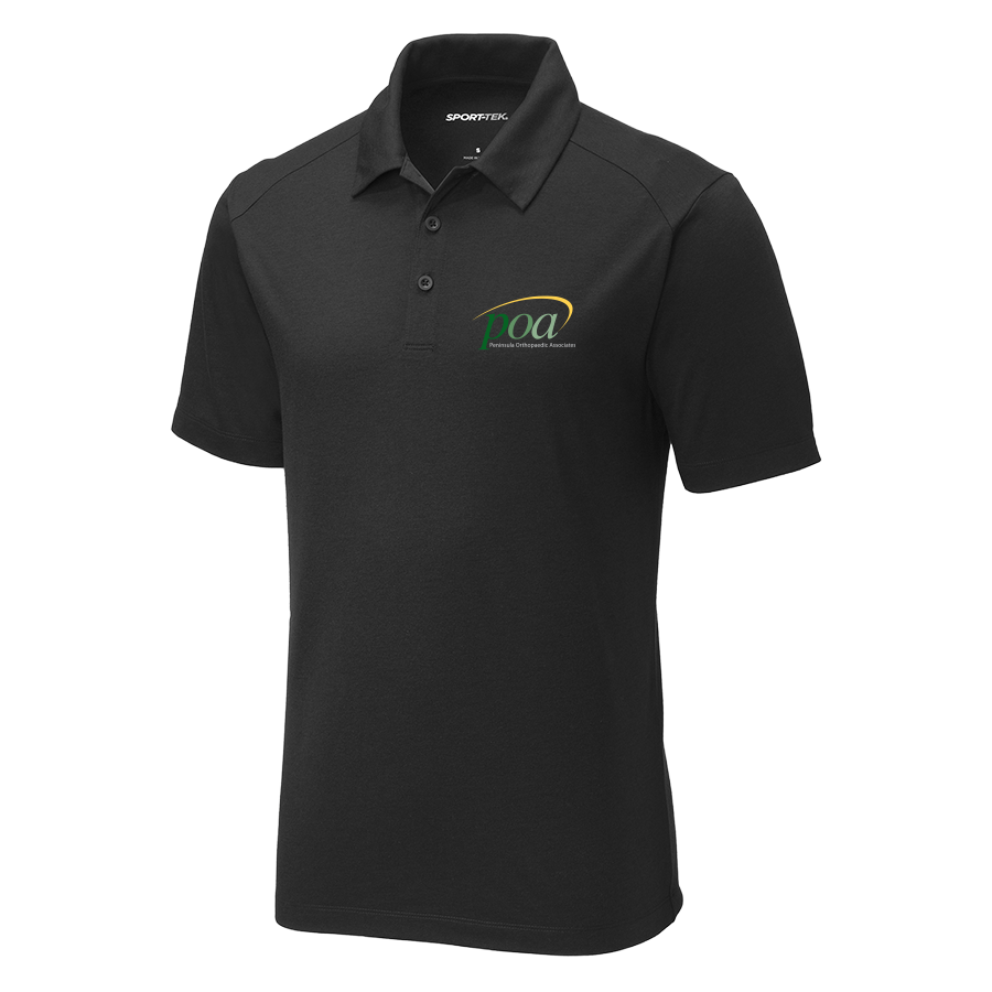 Sport-Tek PosiCharge Tri-Blend Wicking Polo in Black Triad Solid - Image 1