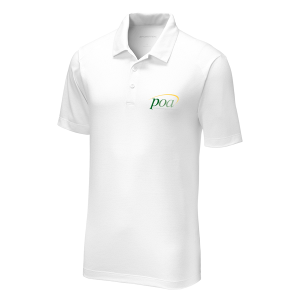 Sport-Tek PosiCharge Tri-Blend Wicking Polo in White Triad Solid