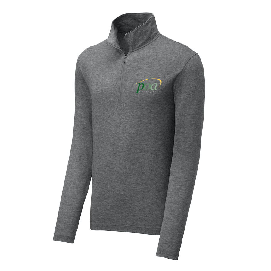 Sport-Tek PosiCharge Tri-Blend Wicking 1/4-Zip in Dark Grey Heather - Image 1