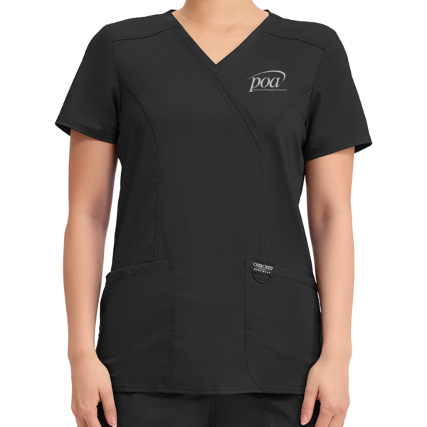 Women's Mock Wrap Top in Black