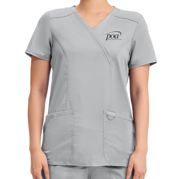 Women's Mock Wrap Top in Grey