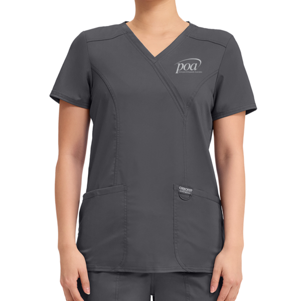 Women's Mock Wrap Top in Pewter