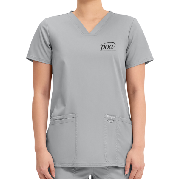 Women's V-Neck Top in Grey