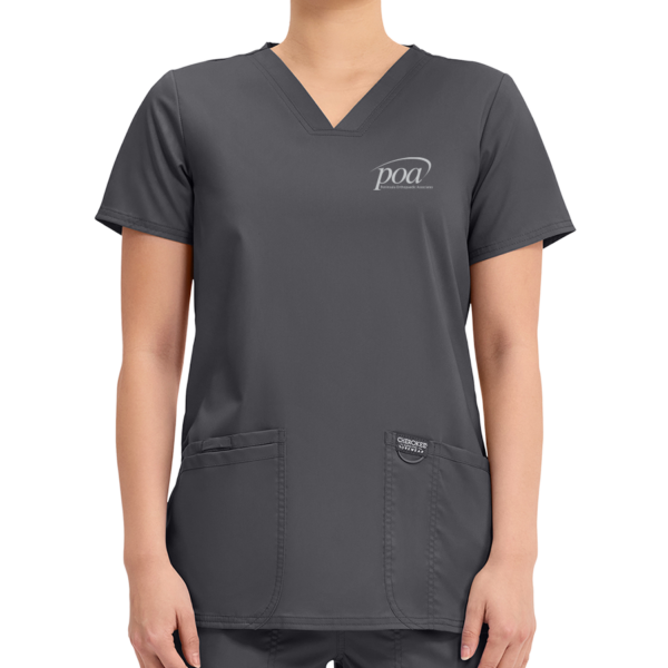 Women's V-Neck Top in Pewter