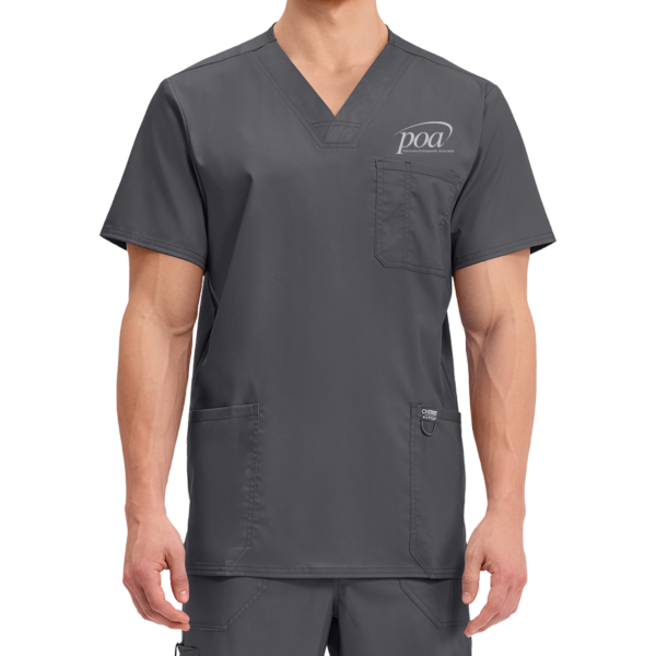 Men's V-Neck Top in Pewter