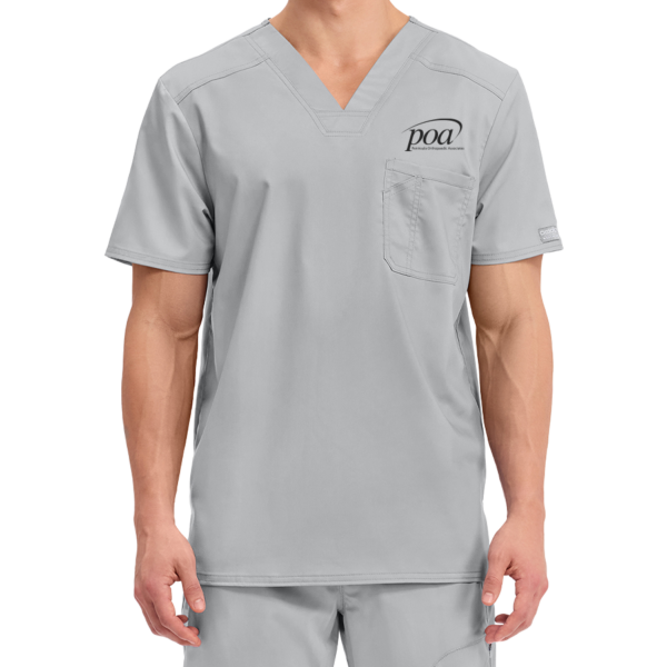 Men's Tuckable V-Neck Top in Grey